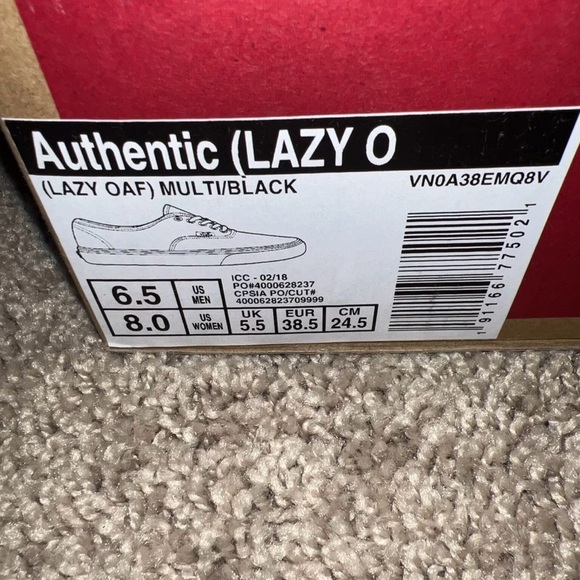 VANS Authentic Lazy Oaf Multi/Black Sneakers Men’s Size 6.5 Women’s 8 w/OG Box - Picture 9 of 10